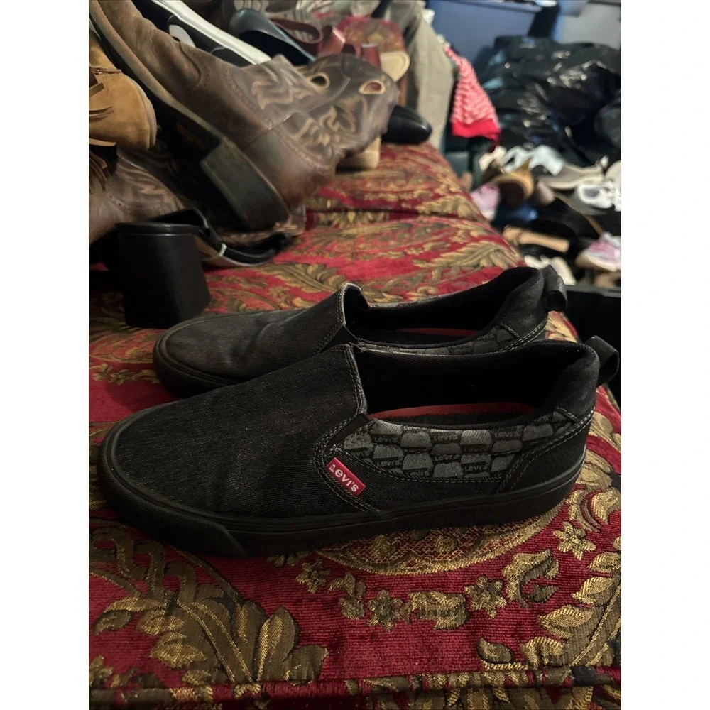 Levi's Lance Slip On Black Monochrome Men Size US 8.5